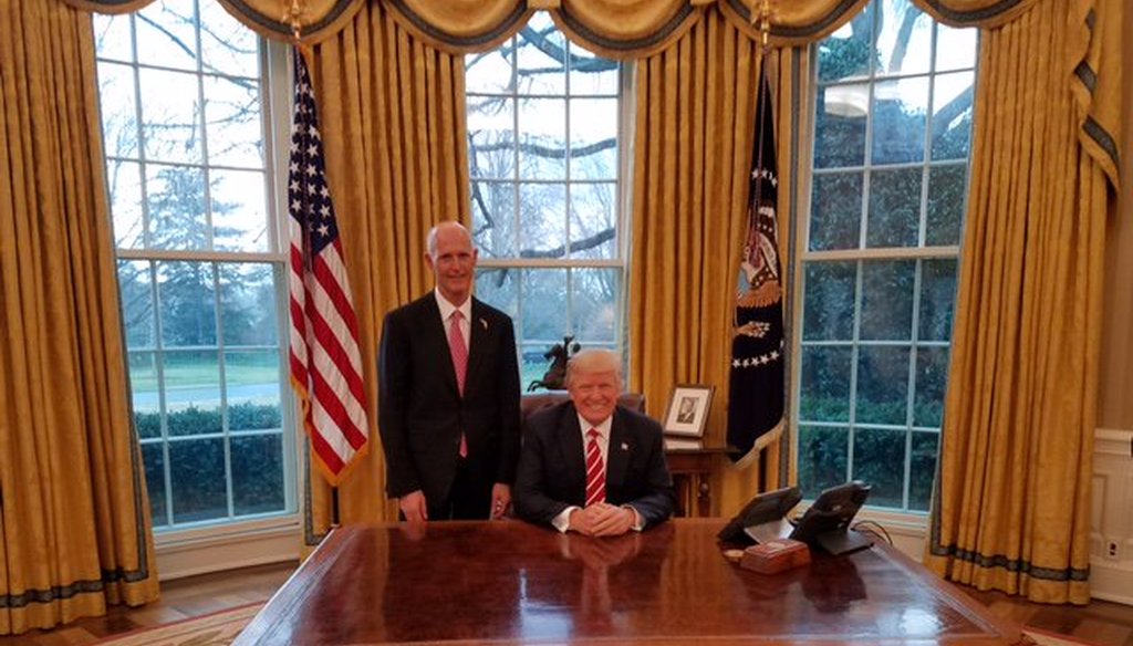 Gov. Rick Scott met with President Donald Trump at the White House in February 2017. (Photo provided by Governors's office)