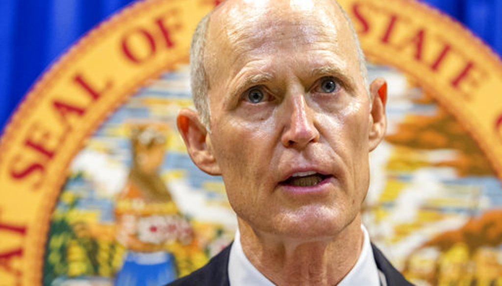 Florida Governor Rick Scott lays out his school safety proposal during a press conference at the Florida Capitol in Tallahassee, Fla., Feb 23, 2018. (AP)
