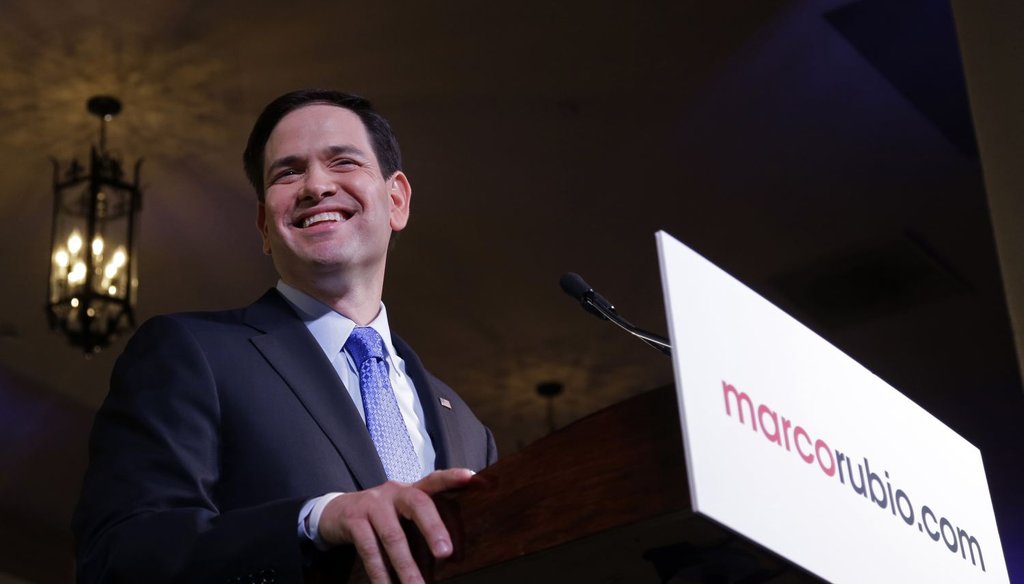 U.S. Sen. Marco Rubio announces his candidacy for the Republican presidential nomination on April 13, 2015. (AP Photo)