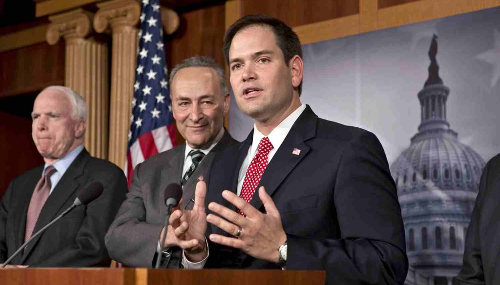 In 2013, Sen. Marco Rubio joined a bipartisan group of senators that introduced immigration legislation. By 2014, the bill was dead. (AP Photo)