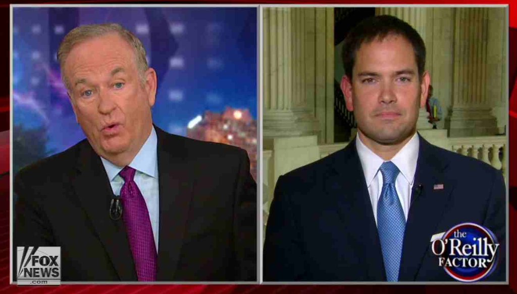 Sen. Marco Rubio, R-Fla., discussed his views on climate change with Fox News host Bill O'Reilly.
