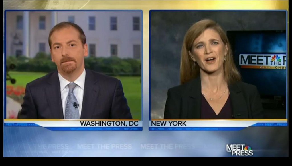 Samantha Power appeared on three news shows Sept. 21, 2014, to talk about international support for President Barack Obama's actions against the Islamic State.