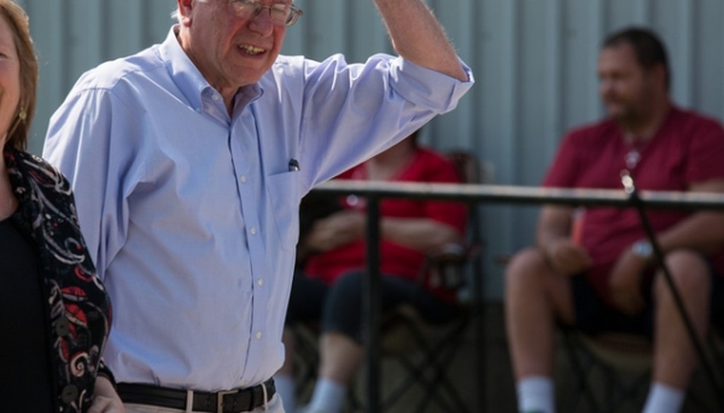 Sen. Bernie Sanders march in a Fourth of July parade in Creston, Iowa, on July 4, 2015. (Ruth Fremson/New York Times)