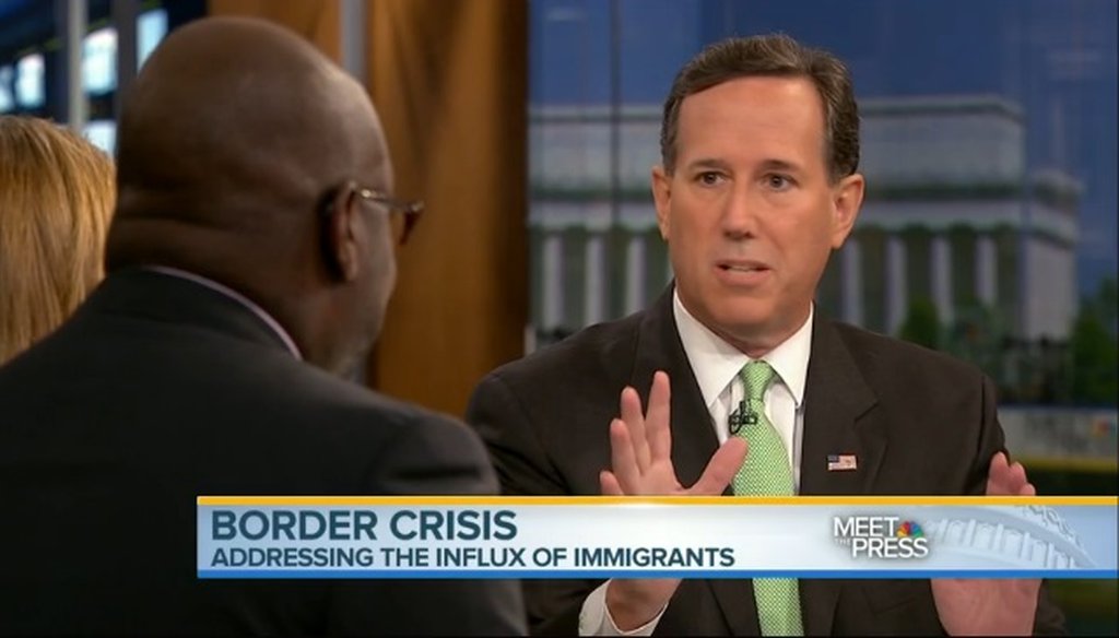 Former GOP presidential candidate Rick Santorum debates immigration with Detroit Free Press editorial page editor Stephen Henderson on "Meet the Press" on July 13, 2014.