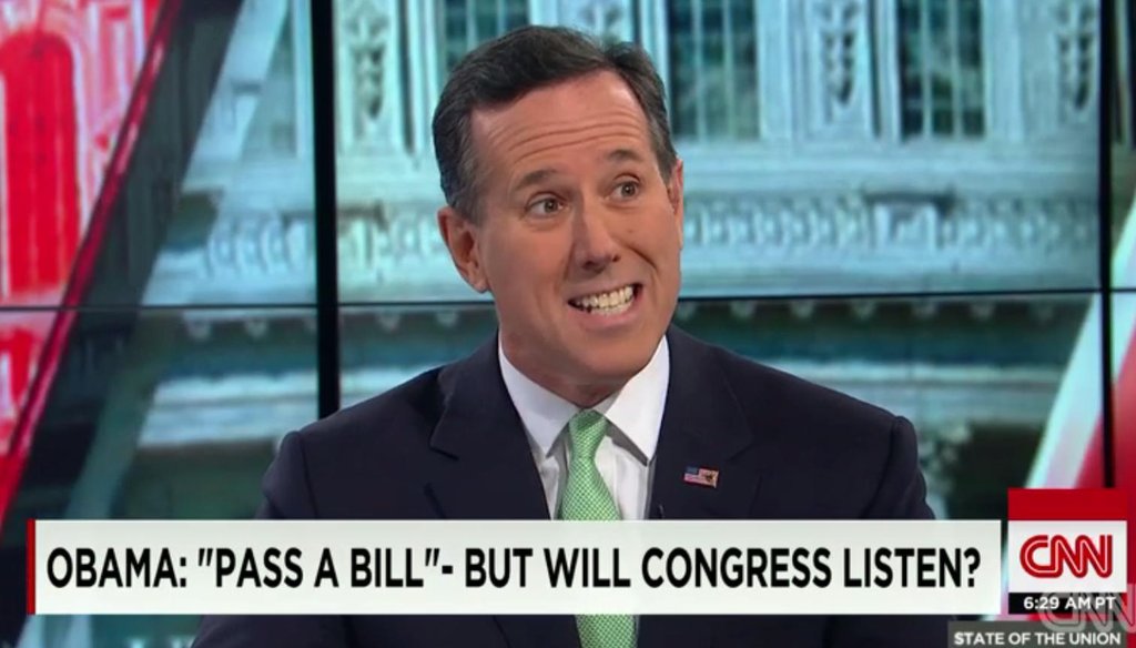 GOP pundit Rick Santorum appeared on CNN's "State of the Union" on Nov. 23, 2014.