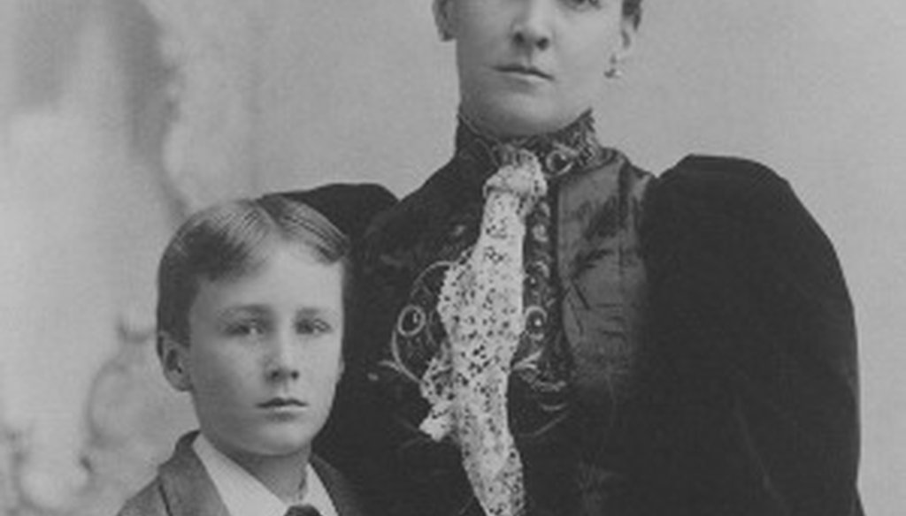 Ted Cruz's reference to horse thieves and Democrats was uttered before by Franklin D. Roosevelt's grandfather in connection with his mother's courtship by a Democrat. This photo shows the young FDR with his mother, Sara Delano Roosvelt (NEH photo).