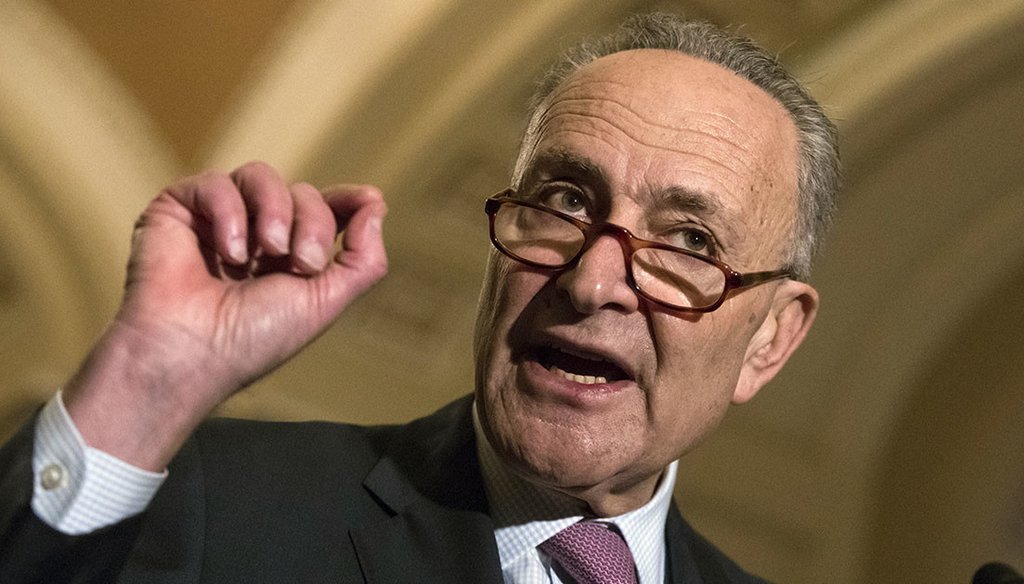 Senate Minority Leader Chuck Schumer is the subject of a fake news attack. (AP)