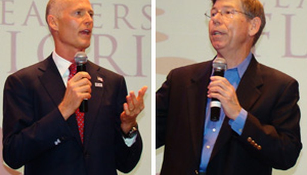 Rick Scott, left, and Bill McCollum at Leadership Florida. (Photos by Jack Levine)