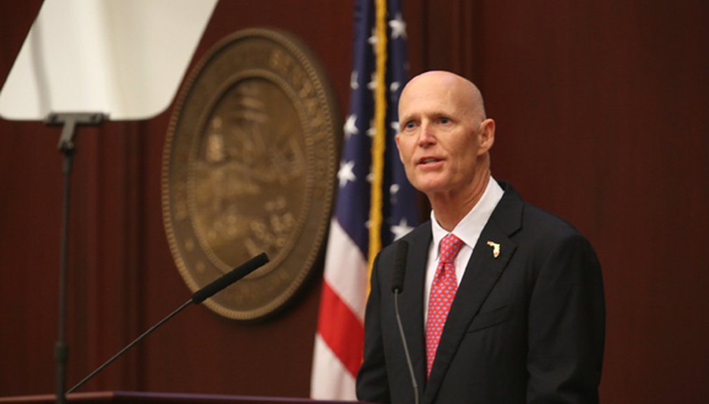 Gov. Rick Scott speaks before the Florida Legislature during his State of the State address on Jan. 12, 2016. (Tampa Bay Times photo)