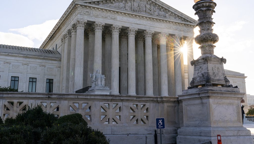 The sun rises behind the U.S. Supreme Court as arguments are heard about the Affordable Care Act on Nov. 10, 2020, in Washington. (AP)