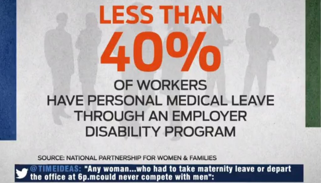 Vicki Shabo of the National Partnership for Women and Families used this statistic to explain why she supports the FAMILY Act on MSNBC's "The Cycle" on Dec. 12, 2013. Screenshot | MSNBC