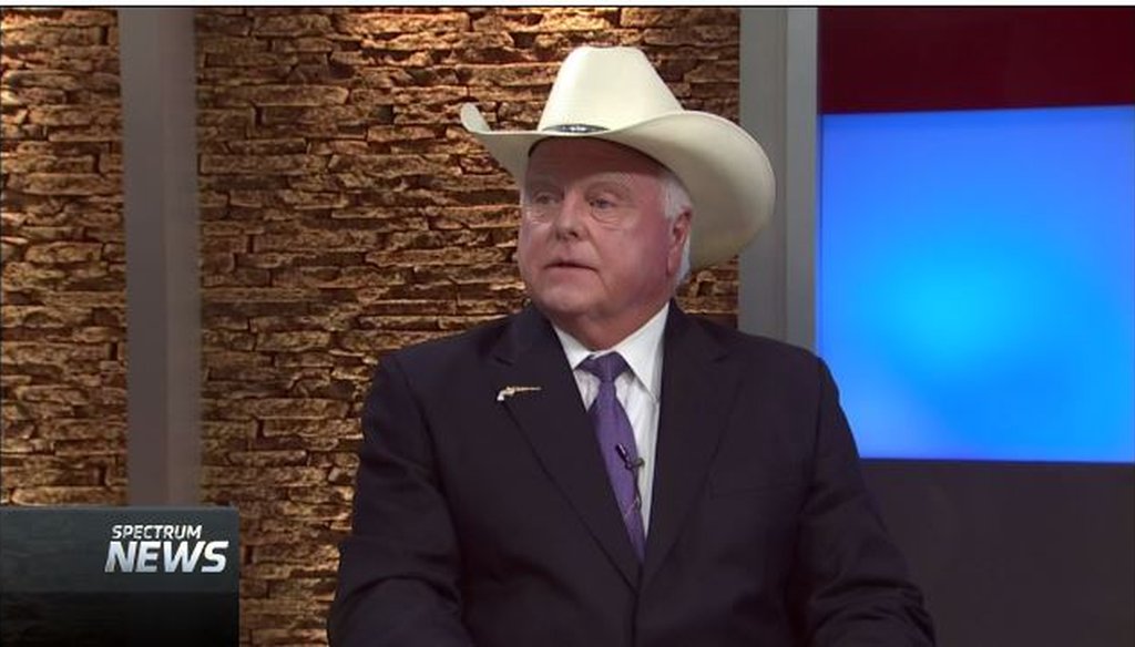 Sid Miller, the Texas agriculture commissioner, talked  about polls on Confederate statues on the Aug. 23, 2017, edition of Spectrum Cable's "Capital Tonight" (screen grab).