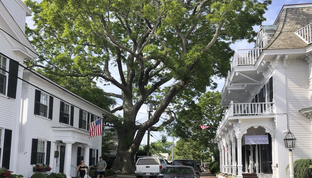 A photo shows South Water Street in Edgartown, located on the island of Martha's Vineyard in Massachusetts, June 27, 2020. (AP)