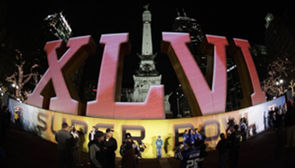 Super Bowl XLVI sign in Indianapolis