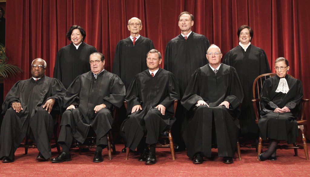 The Supreme Court justices as seen in 2010.