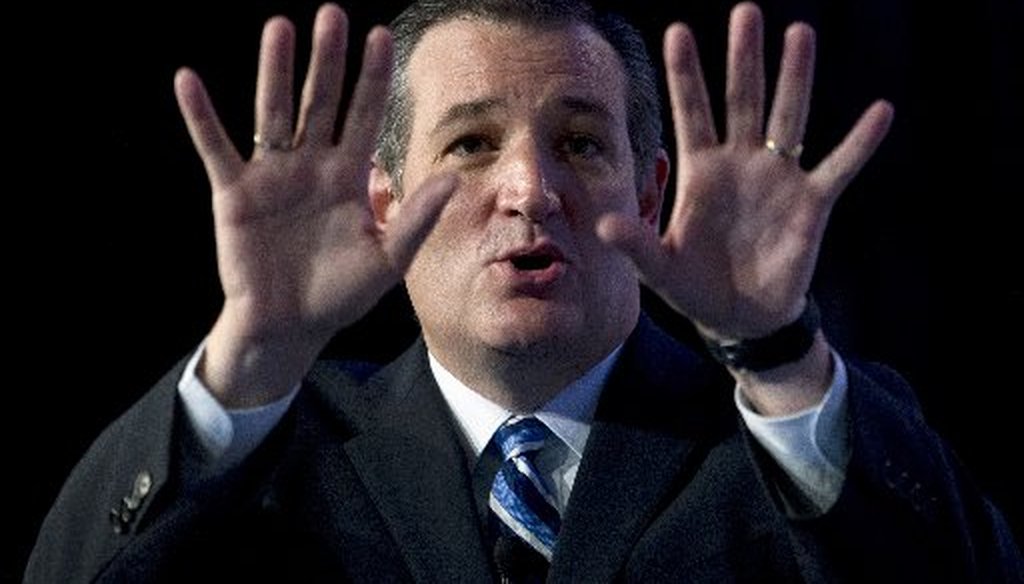 Our fact checks of Texan Ted Cruz and stories about him dominated the PolitiFact Texas top 10 for September (Associated Press photo).