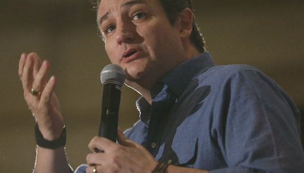 It's Ted Cruz, here stumping in Iowa, who has center stage in the Fox News debate (Getty Images).