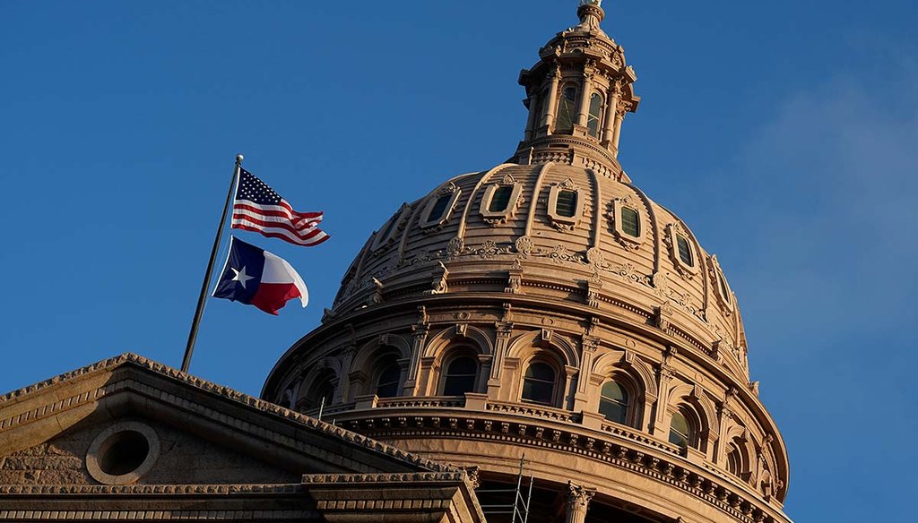 The U.S. and Texas flags fly over the Texas Capitol on Jan. 10, 2023. (AP)