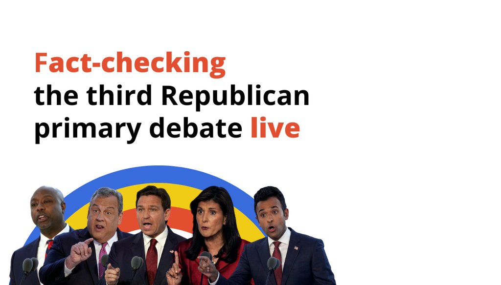 PolitiFact will be fact-checking the third Republican presidential primary debate live Nov. 8.