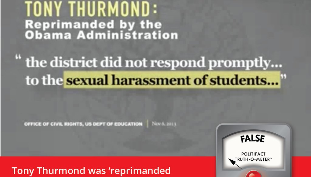 A recent TV attack ad by a group supporting Marshall Tuck falsely claimed the Obama administration "reprimanded" Tony Thurmond. 