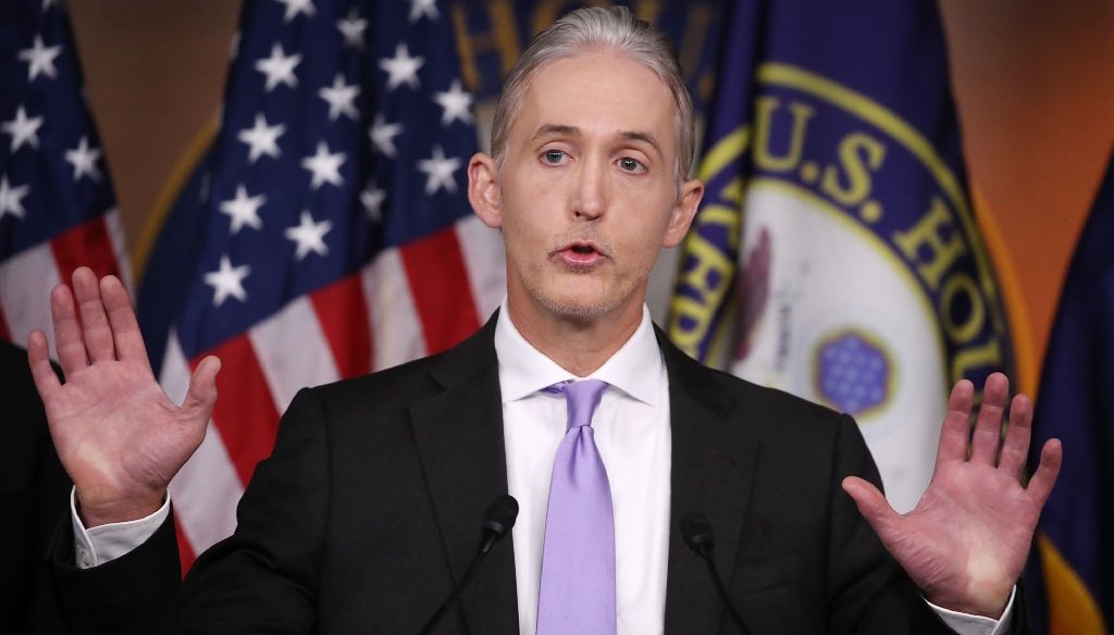 U.S. Rep. Trey Gowdy, R-S.C., has been the target of fake news reports that his son was found dead. (AP photo)