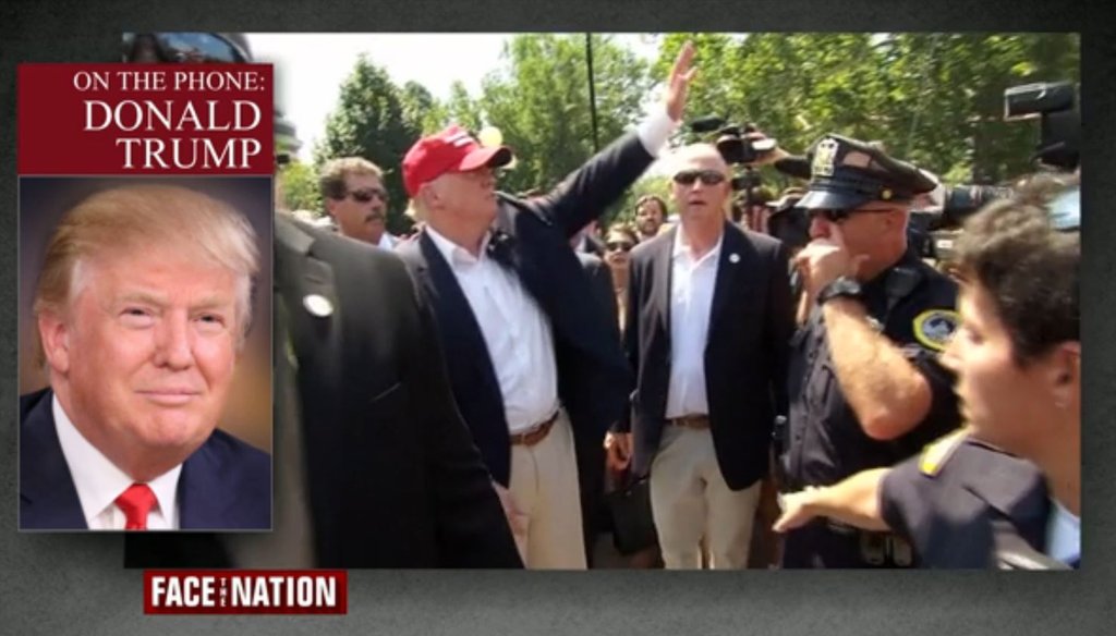 Donald Trump is interviewed on CBS' "Face the Nation" on Sept. 13, 2015. (Screenshot)