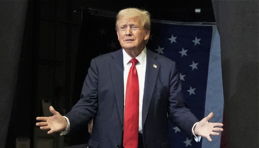 Former President Donald Trump arrives Aug. 9, 2024, at a campaign rally in Bozeman, Mont. (AP)