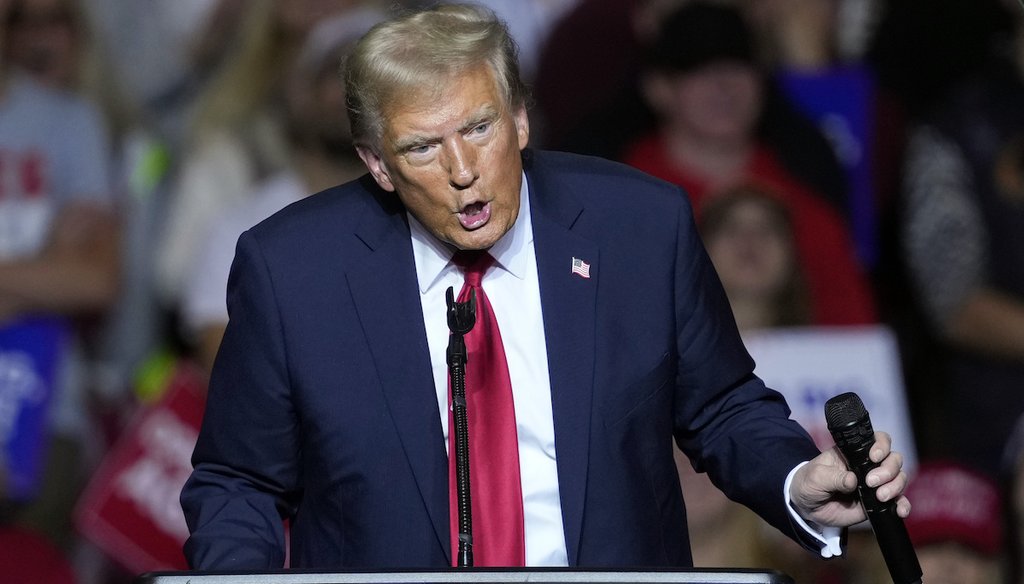 Republican presidential nominee former President Donald Trump speaks at a campaign rally Nov. 1, 2024, in Milwaukee. (AP)