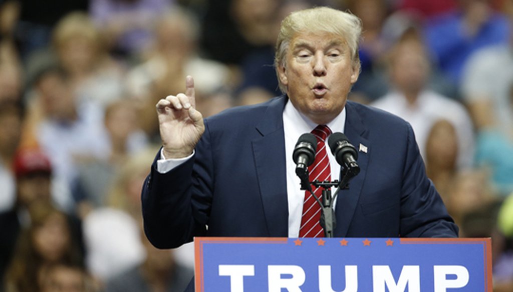 GOP presidential candidate Donald Trump speaks at a rally in Dallas on Sept. 14, 2015. (Dallas Morning News photo)