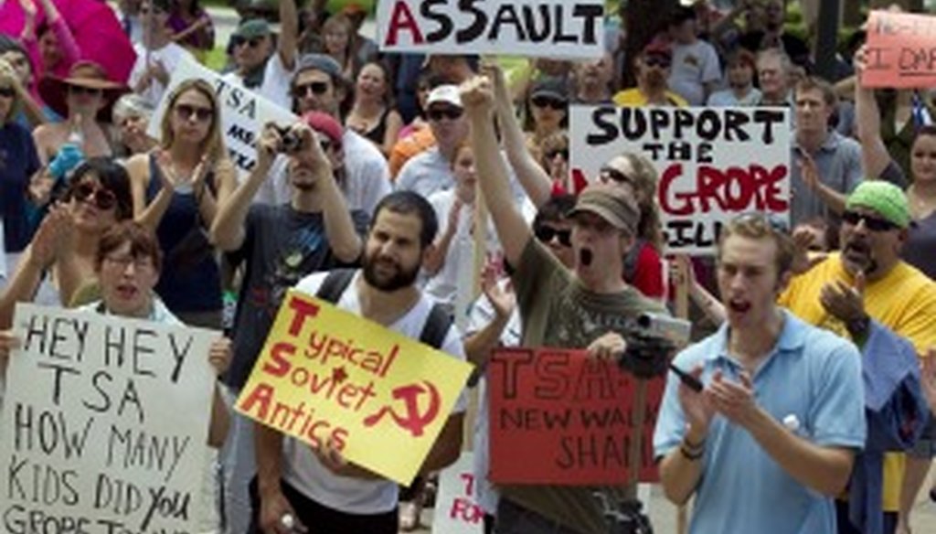Texans show their support at the Texas Capitol on June 4 for legislation that would prohibit invasive pat-downs at airport security checkpoints.
