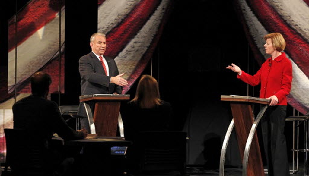 Republican Tommy Thompson and Democrat Tammy Baldwin debated in Wausau in the second of three scheduled U.S. Senate debates.