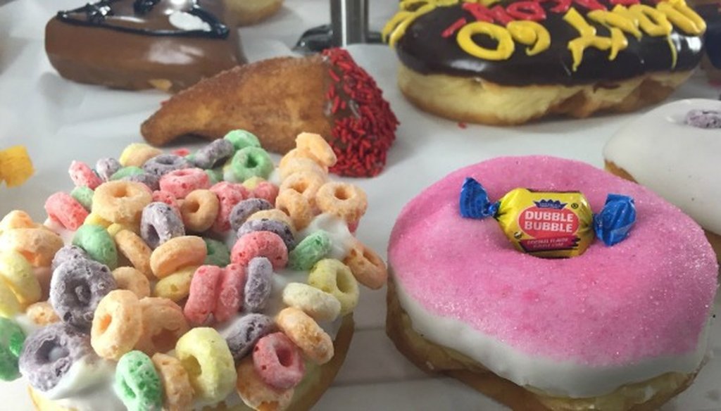 These Voodoo doughnuts don't include the giant confection that evidently felled a Colorado man (Photo by Kristin Finan, Austin American-Statesman, September 2016).