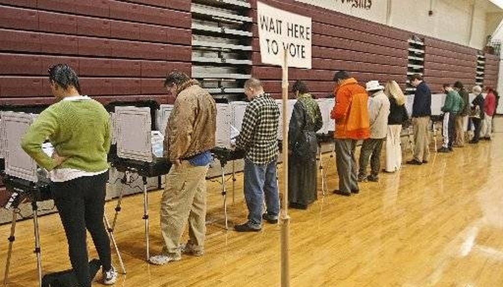 Voters fill out ballots during the 2006 election