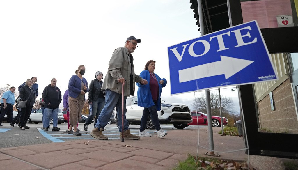 Voters enter American Legion Post 778 to cast their ballots on Election Day, Nov. 5, 2024, in Butler Township, Pa. (AP)