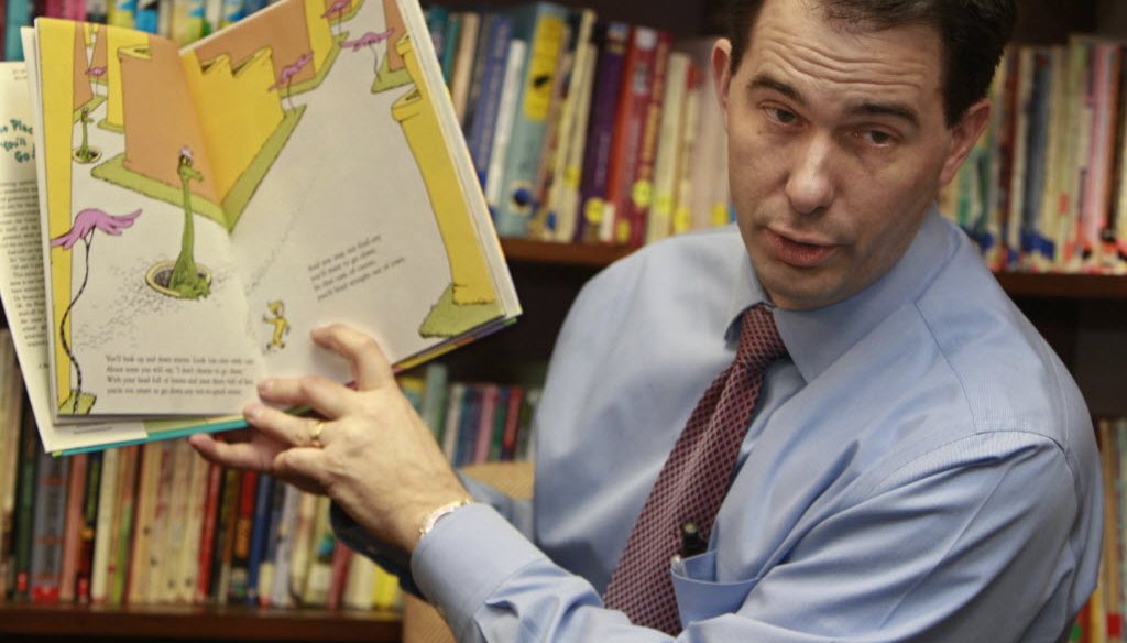  Wisconsin Governor Scott Walker has defended his record on education in the face of criticism over his 2011-13 budget