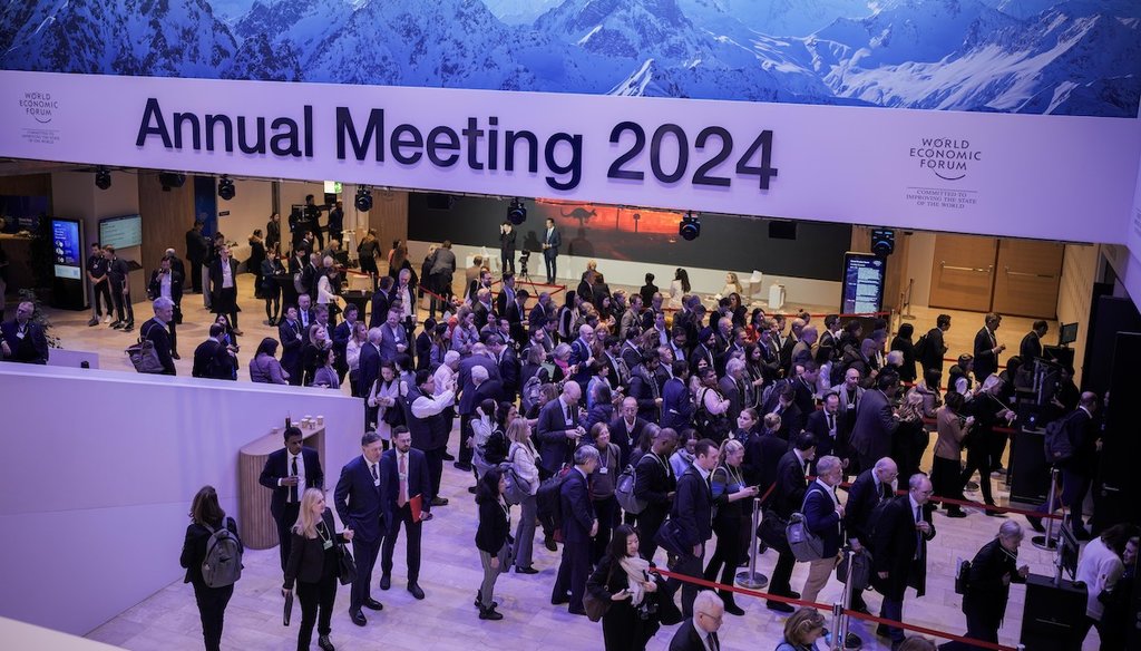 Attendees gather at the annual meeting of the World Economic Forum in Davos, Switzerland, Jan. 18, 2024. (AP)