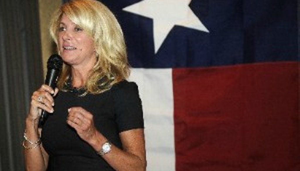 Wendy Davis spoke in Washington, D.C., in late July. Now she's running for governor of Texas (Associated Press photo).