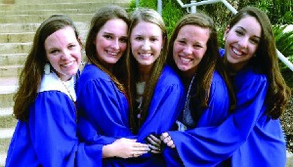 Some happy Westlake High graduates, perhaps unaware of a claim that only one in four Texas graduates is prepared for college or a career (Westlake Picayune photo).