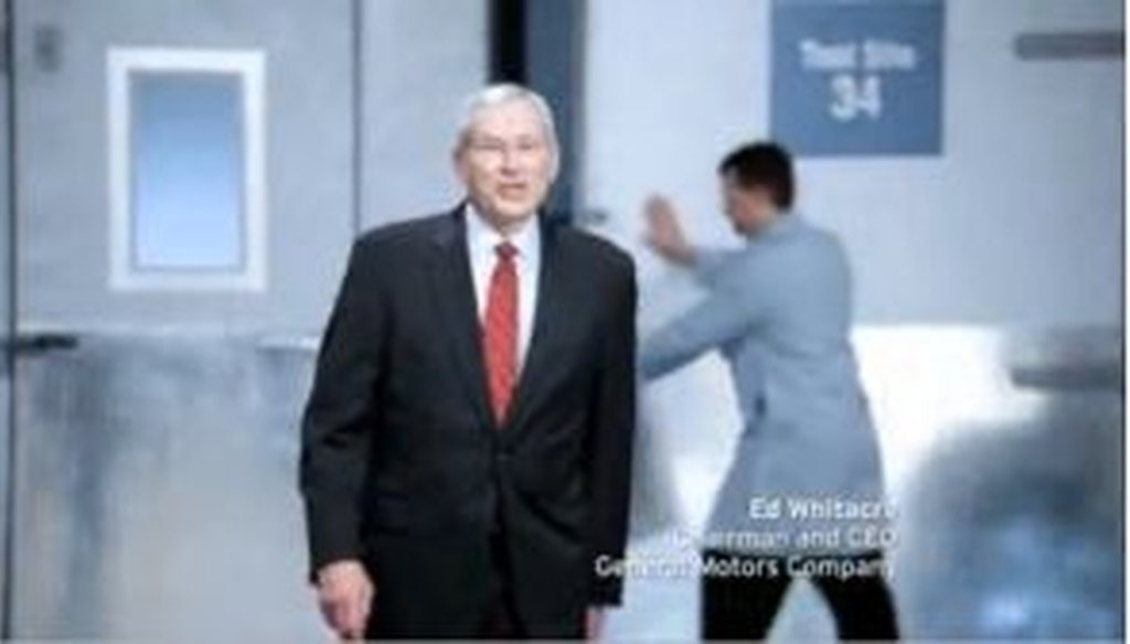 GM CEO Ed Whitacre takes to the TV airwaves to trumpet the company's repayment of government loans.