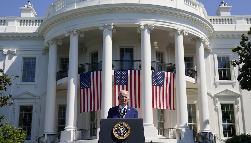 President Joe Biden speaks on the South Lawn of the White House, Aug. 9, 2022. (AP)