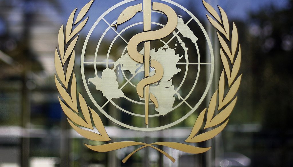 The logo of the World Health Organization is seen at the WHO headquarters in Geneva, Switzerland in 2009.