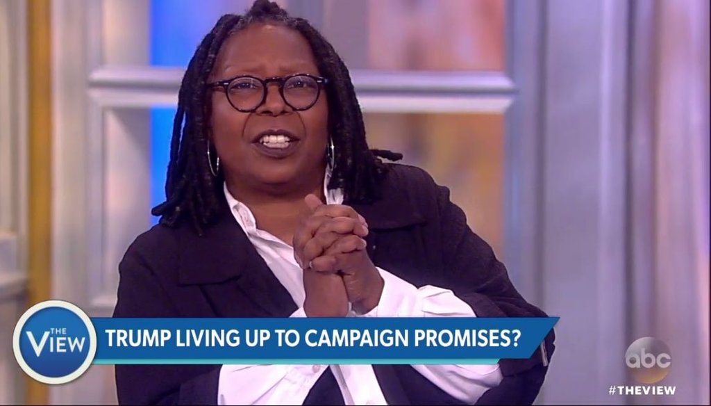 Whoopi Goldberg discusses Donald Trump's first week in office on ABC's 'The View,' on Jan. 25, 2017. (Screenshot from ABC recording)