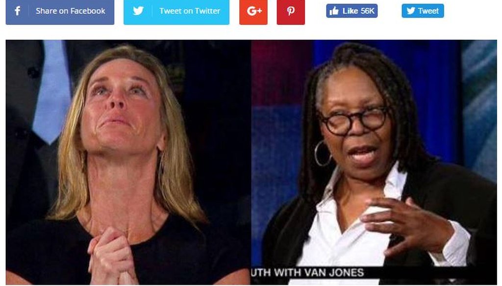 A fake news story about Whoopi Goldberg chiding a Gold Star widow was made up by an Internet writer who said he wanted to see what people would believe without verifying it.
