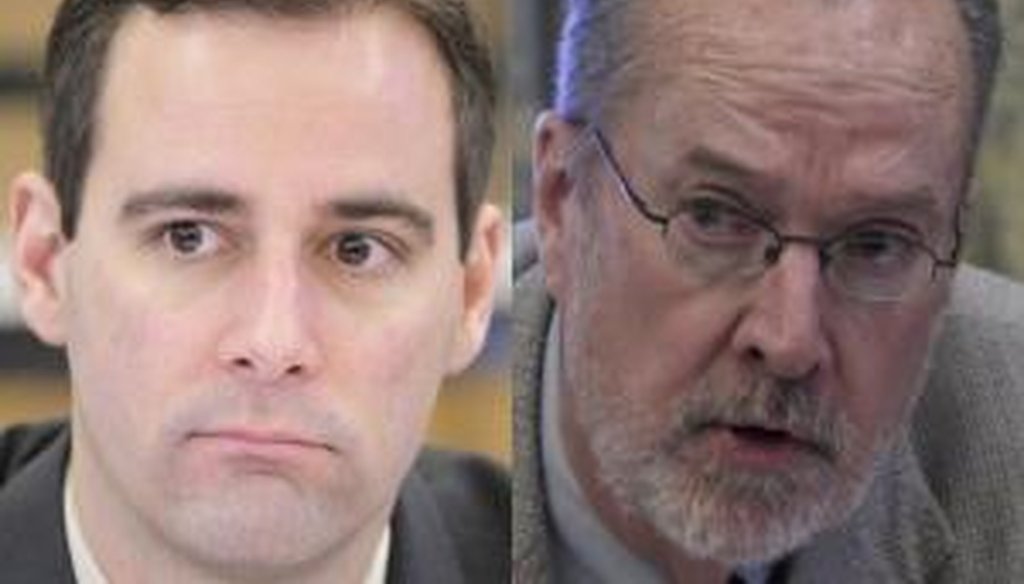 Democratic state Sen. Jim Whelan (right) won reelection over Republican challenger Vince Polistina in Atlantic County in one of the state's most hotly contested races