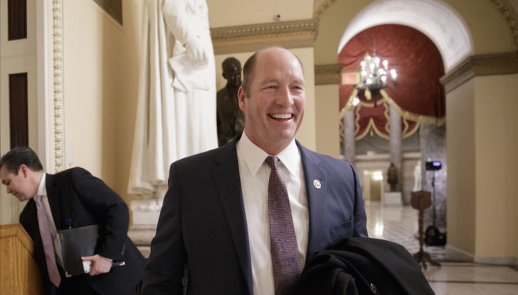 Freedom Caucus member Rep. Ted Yoho, R-Gainesville., smiles after a TV interview on Capitol Hill in Washington March 23, 2017 before the Republican health care bill was pulled. (AP)