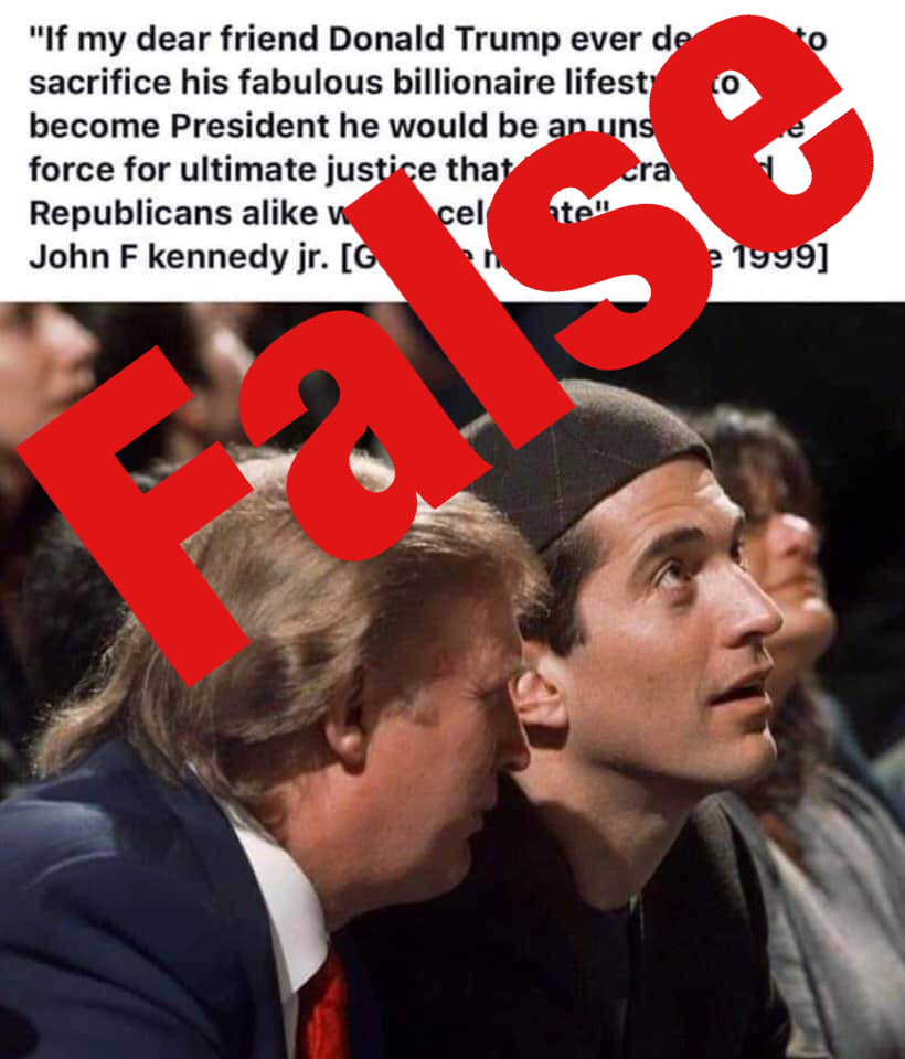 No, John F. Kennedy Jr. didn’t tout a Donald Trump presidency in