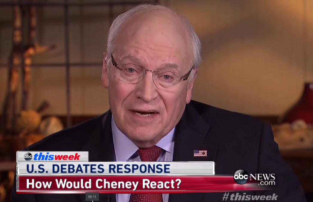 Dick Cheney said that "the number of terrorists out there" has doubled and that President Barack Obama said when "we got bin Laden, terrorism problem solved."
