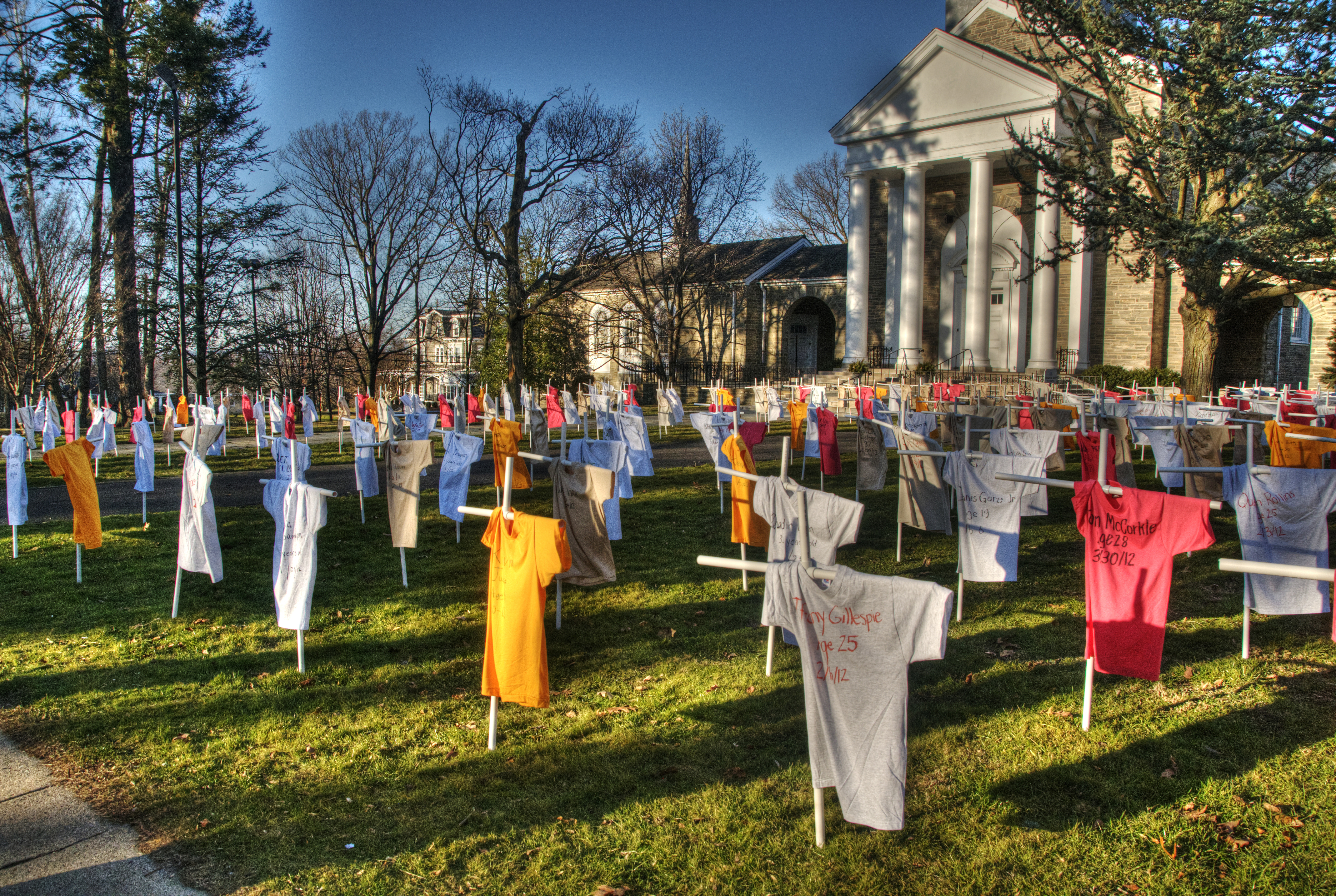 A gun violence for memorial marking each fatality in Philadelphia in 2012. Credit: Cocoabiscuit/Flickr