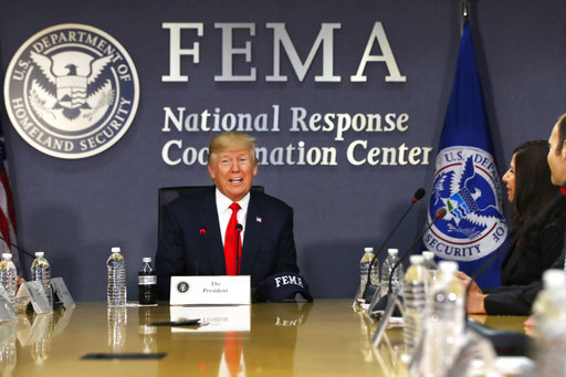 In this Aug. 4, 2017 file photo, President Donald Trump speaks at Federal Emergency Management Agency (FEMA) headquarters in Washington. (AP/Jacquelyn Martin)