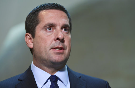 House Intelligence Committee Chairman Rep. Devin Nunes, R-Calif., speaking on Capitol Hill in Washington Oct. 24, 2017. (AP Photo/Susan Walsh)